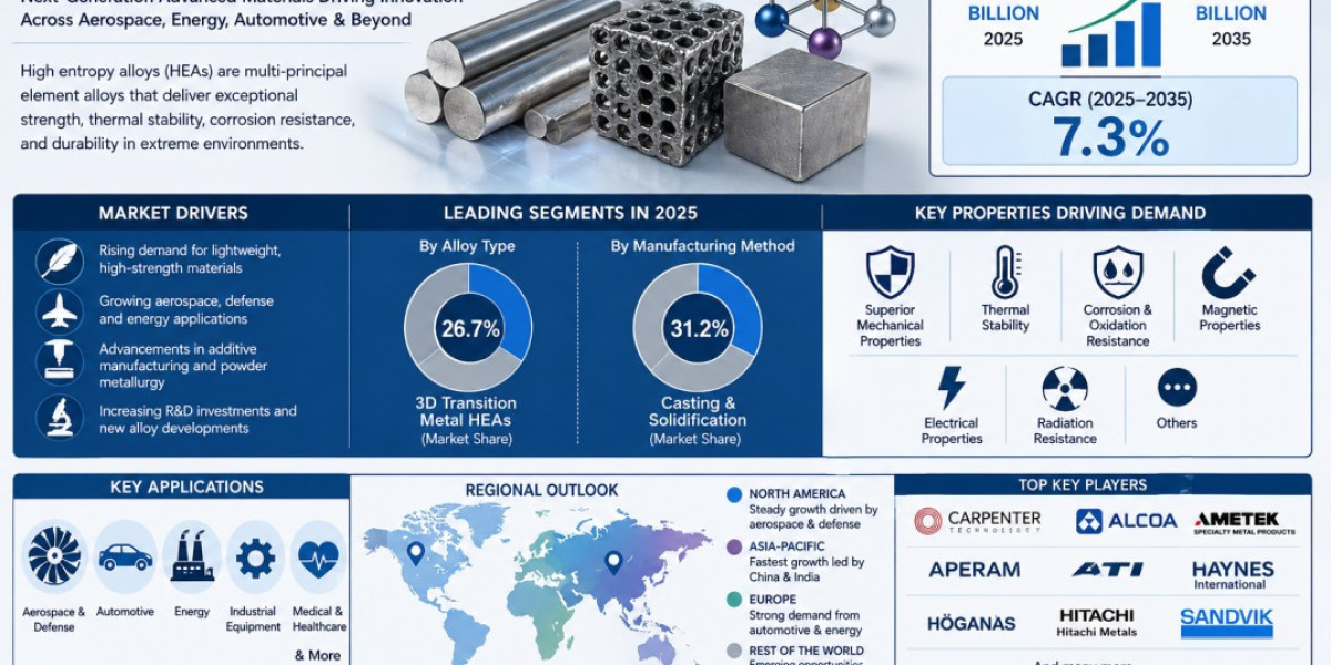 High Entropy Alloy Market to Reach USD 2.6 Billion by 2035 at 7.3% CAGR