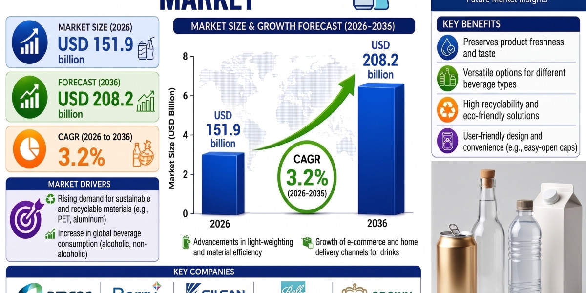 Beverage Packaging Market Registering a CAGR of 3.2% Through 2036 | Rising Demand for PET Bottles Supports Expansion