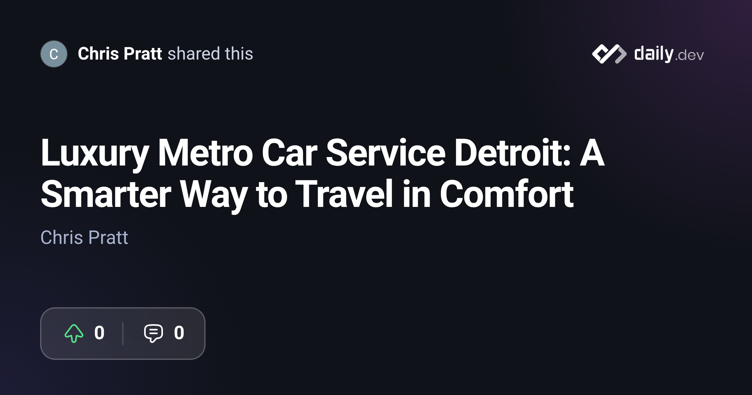 Luxury Metro Car Service Detroit: A Smarter Way to...